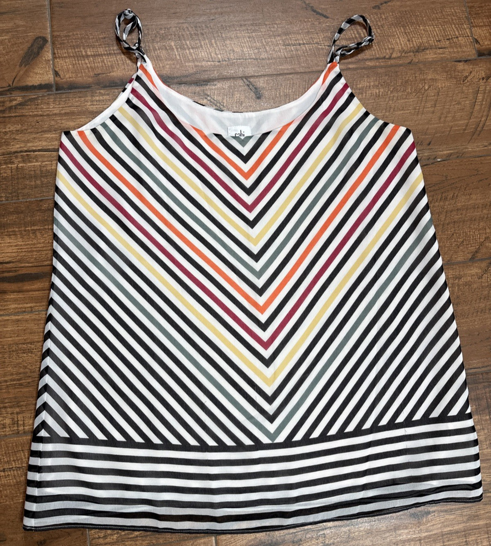 CAbi Linea Rainbow Chevron Adjustable Strap Tank - Medium